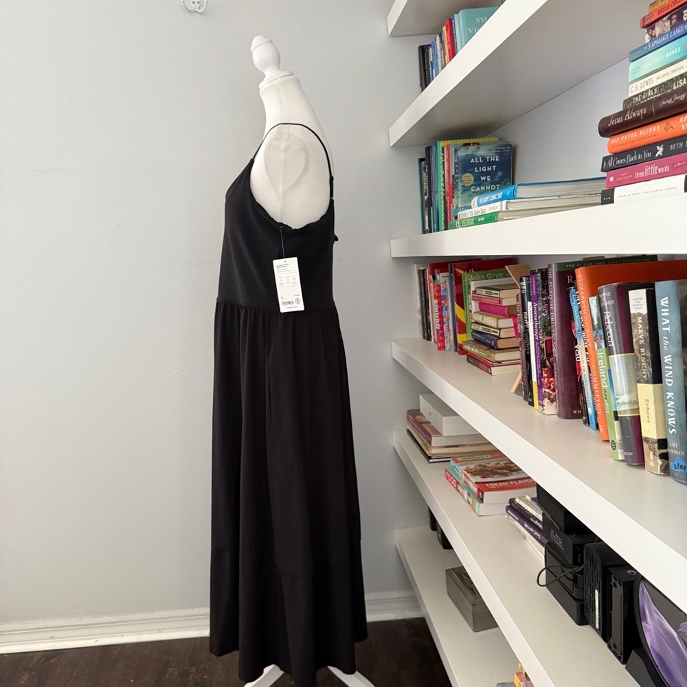 Athleta Elation V-Neck Hybrid Dress Black NWT Large - Picture 5 of 15